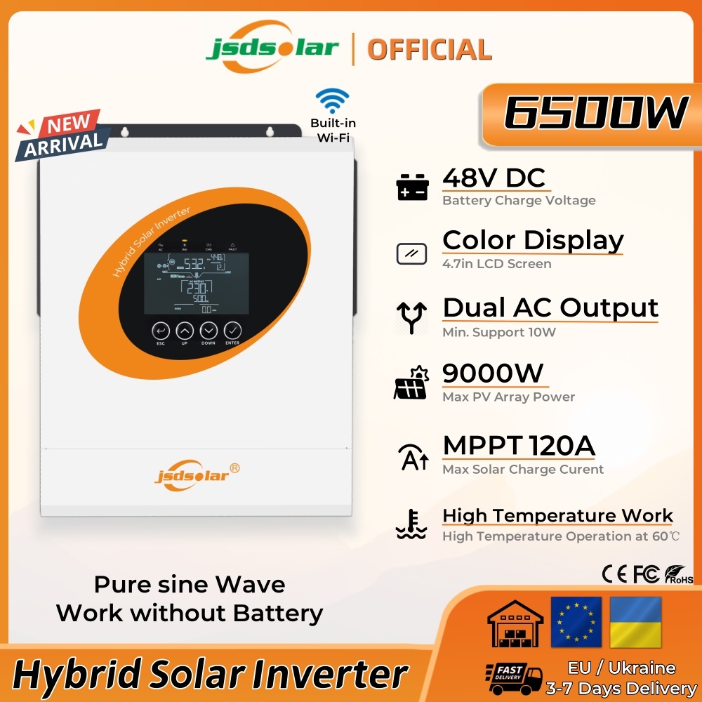Flexible Solar Panel - 新型jsdsolar 6.5KW 48V ハイブリッドソーラーサイレントインバーター 230VAC オン/オフグリッド