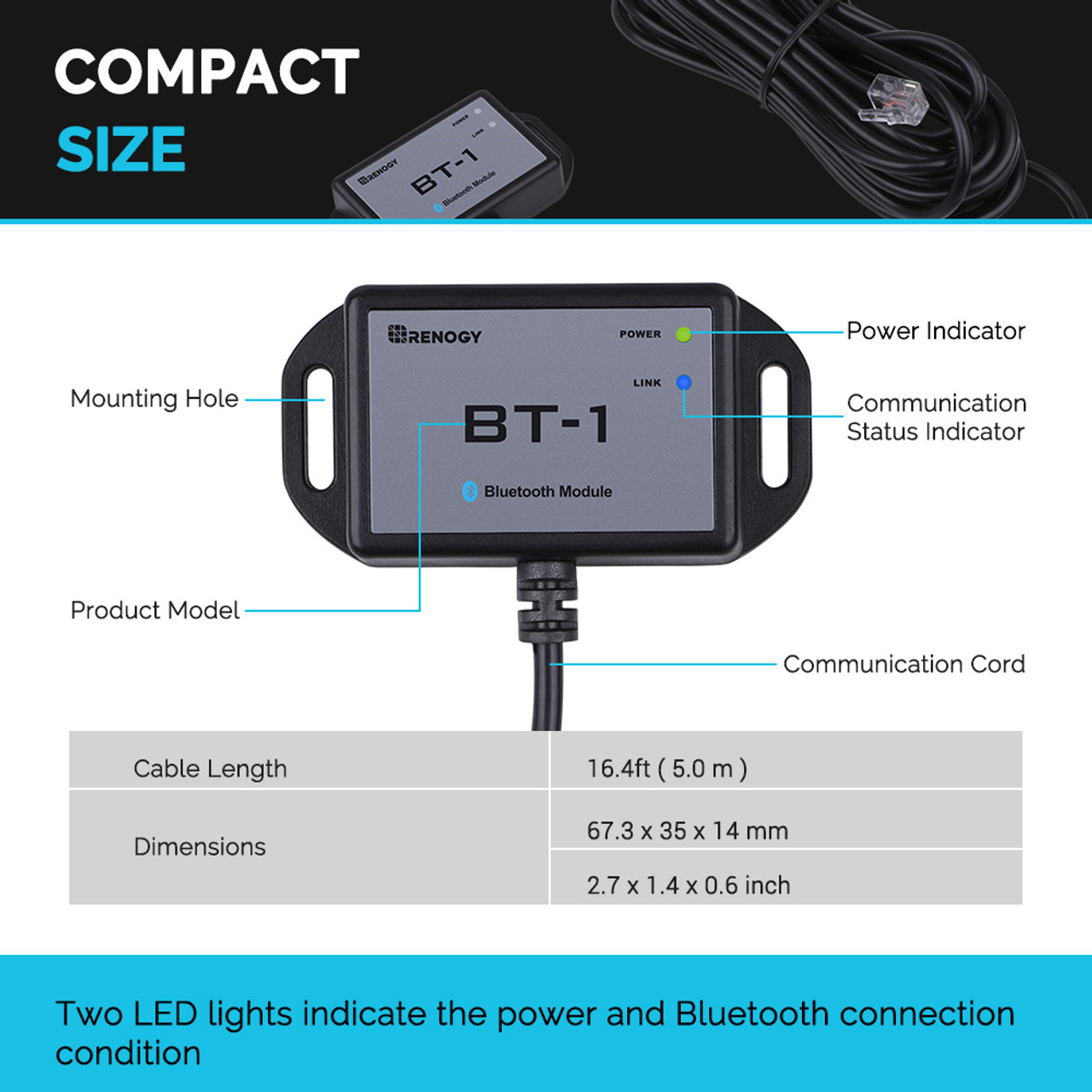 Renogy Bluetooth モジュール RJ12 通信 - Renogy Controller Wanderer のレビューと価格