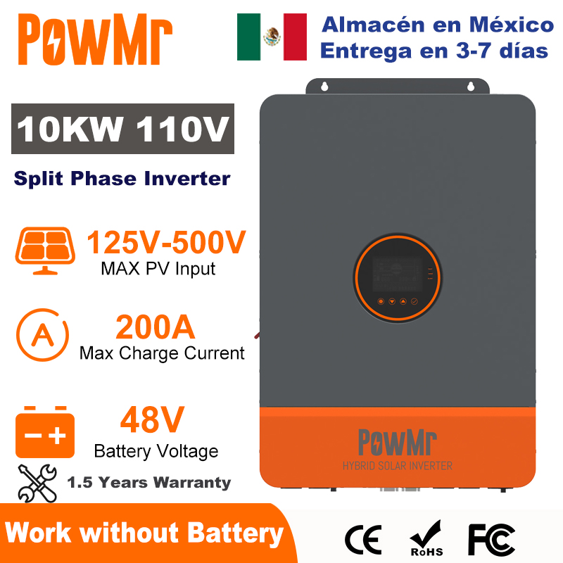 PowMr 10KW 分相インバーター 48V 110V 2 - Flexible Solar Panel のレビューと価格