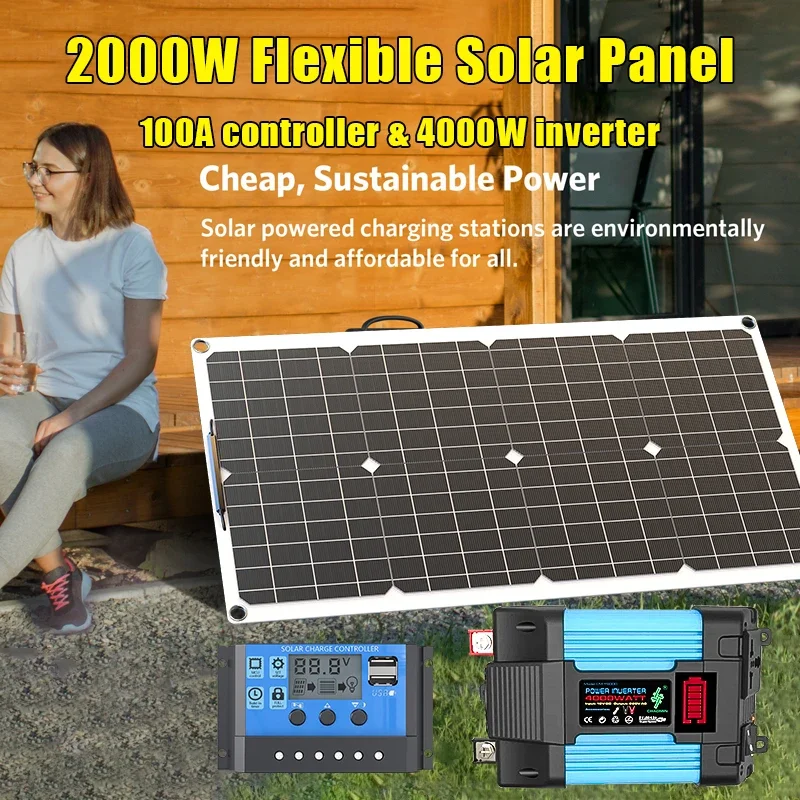 4000W ソーラーパネルキット 12V から 110V/2 - Renewable Energy Kits のレビューと価格