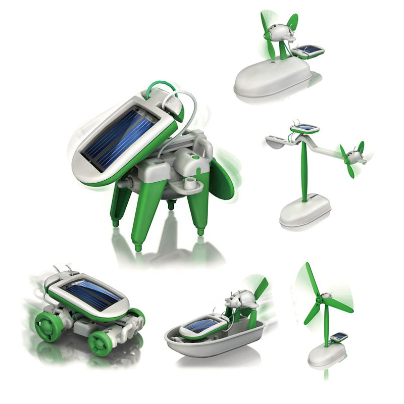 6-in-1 ソーラーパワーロボットキット組み立て船ファン風 - Renewable Energy Kits のレビューと価格