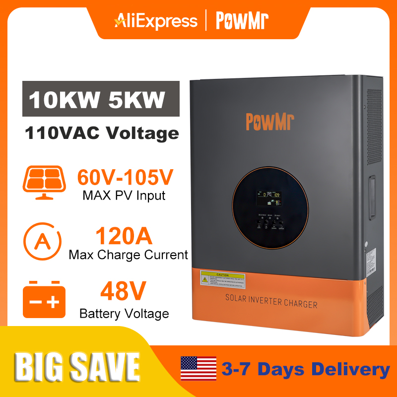 PowMr 10KW 5KW スプリットフェーズインバーター - Flexible Solar Panel のレビューと価格